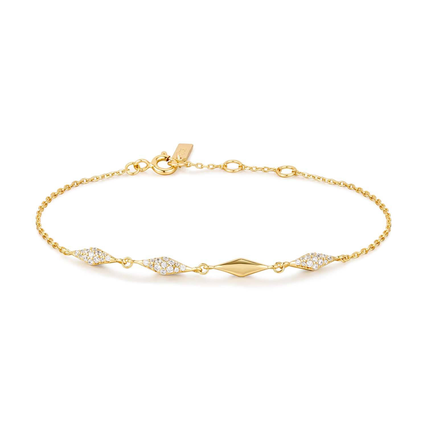  Dusk Divas - Schakelarmbanden - Zilver / 14kt GP - Zirkonia - 18,5cm